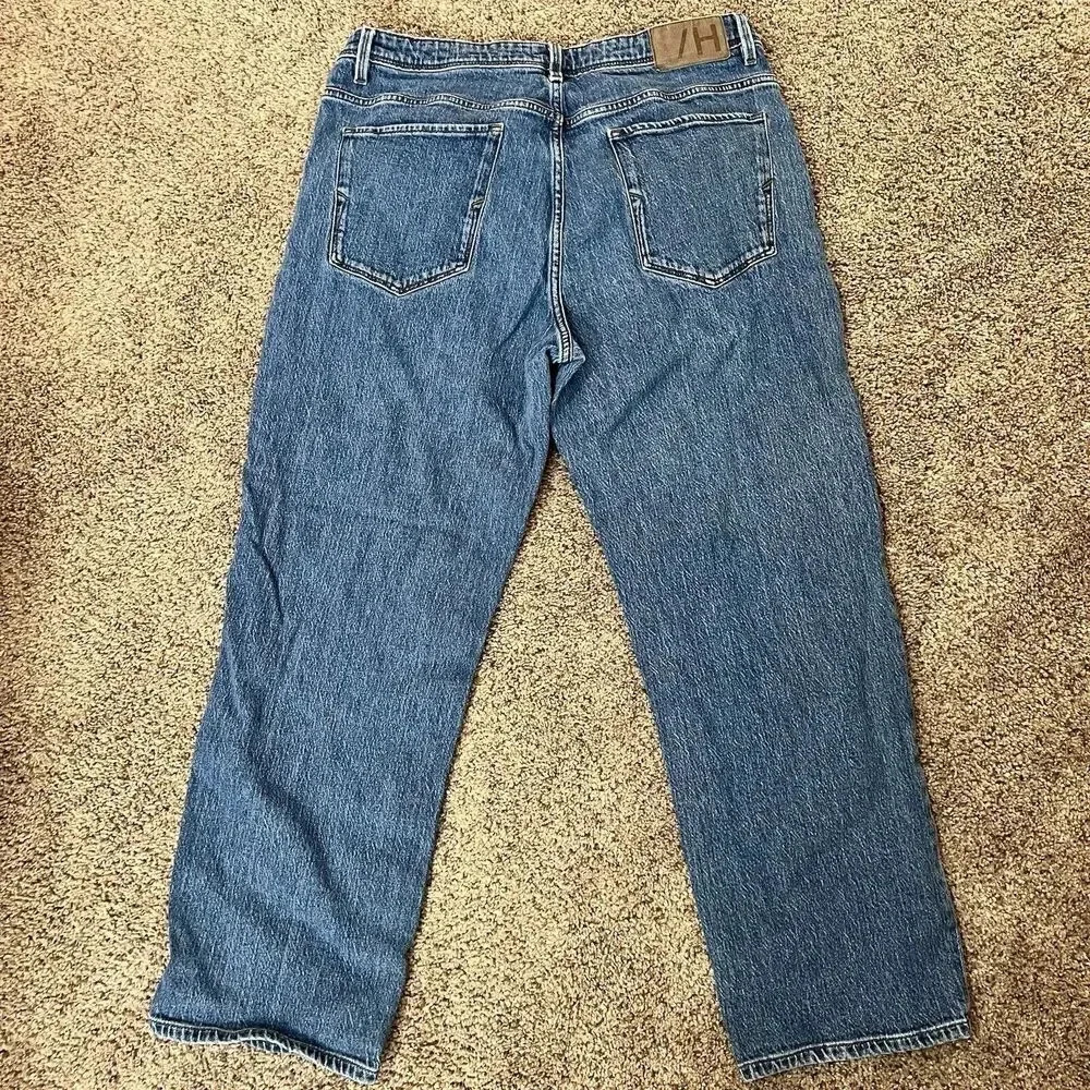 Selected Homme Mens Jeans 36 X 34 Indigo Med Blue Wide Kobe Vintage Wash RIM-AFO - Picture 2 of 16
